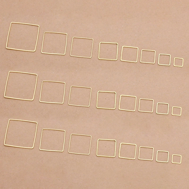 50pcs Square Hollow Charm Pendants for Jewelry Making