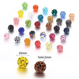 50pcs Glass Rhinestone Bead Clay Crystal Spacer Loose Beads for DIY