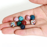 50pcs Glass Rhinestone Bead Clay Crystal Spacer Loose Beads for DIY