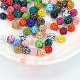 50pcs Glass Rhinestone Bead Clay Crystal Spacer Loose Beads for DIY