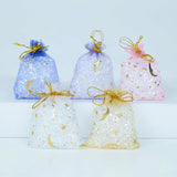 50pcs Glitter Star Organza Bags 7x9cm Jewelry Packaging Wedding Party Decor