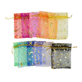 50pcs Glitter Star Organza Bags 7x9cm Jewelry Packaging Wedding Party Decor