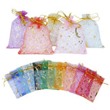 50pcs Glitter Star Organza Bags 7x9cm Jewelry Packaging Wedding Party Decor