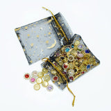50pcs Glitter Star Organza Bags 7x9cm Jewelry Packaging Wedding Party Decor