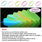 50pcs Glow in the Dark Power Silicone Bracelets for Men Women Teens