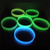 50pcs Glow in the Dark Power Silicone Bracelets for Men Women Teens