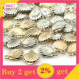 50pcs Plastic Scallop Shell Pendant Necklace Bracelet Art Pendant