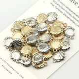 50pcs Plastic Scallop Shell Pendant Necklace Bracelet Art Pendant
