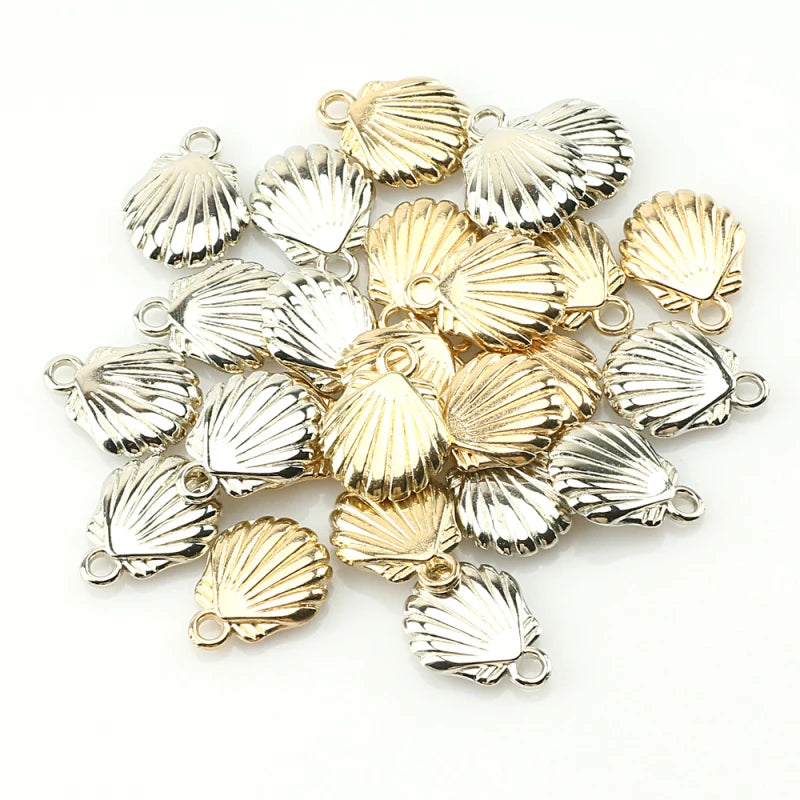 50pcs Plastic Scallop Shell Pendant Necklace Bracelet Art Pendant