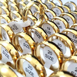 50pcs Plate Wedding Rings 6mm Stainless Steel Band Engagement Rings Party Gift