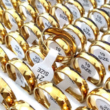 50pcs Plate Wedding Rings 6mm Stainless Steel Band Engagement Rings Party Gift