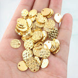 50pcs Brass Disc Charm Pendant for DIY Jewelry Making