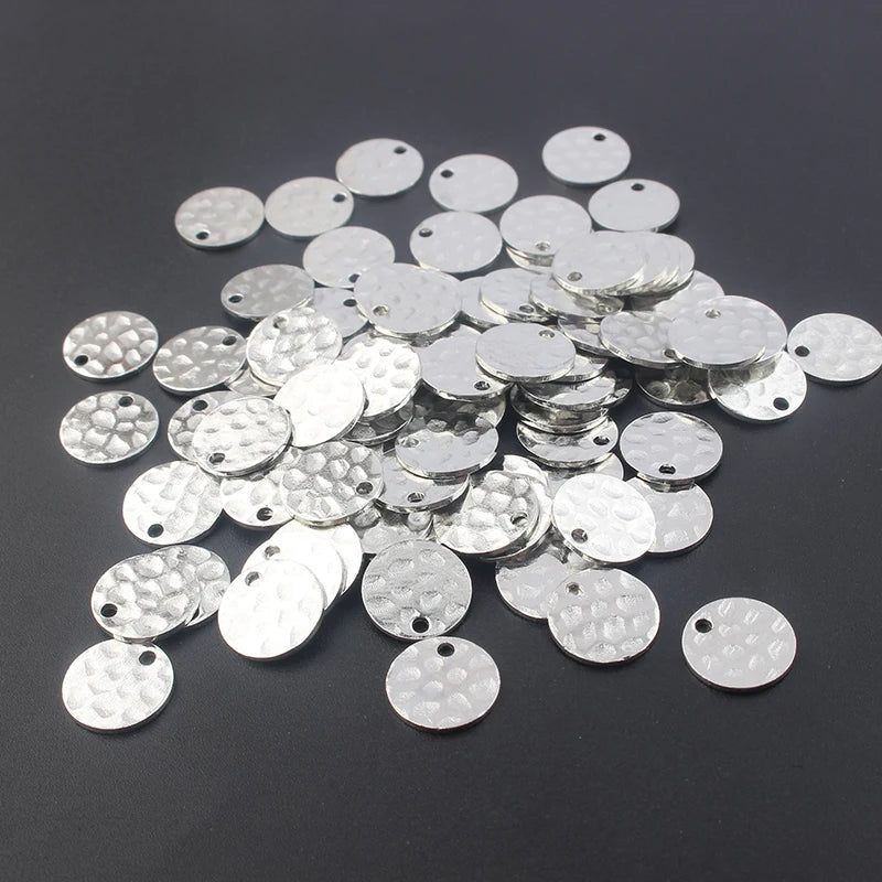 50pcs Brass Disc Charm Pendant for DIY Jewelry Making