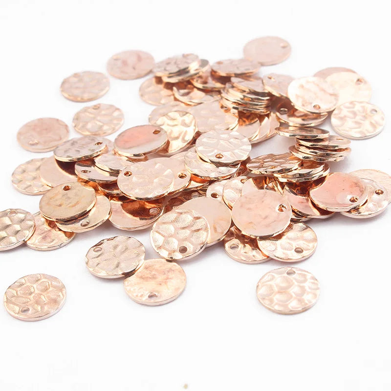 50pcs Brass Disc Charm Pendant for DIY Jewelry Making