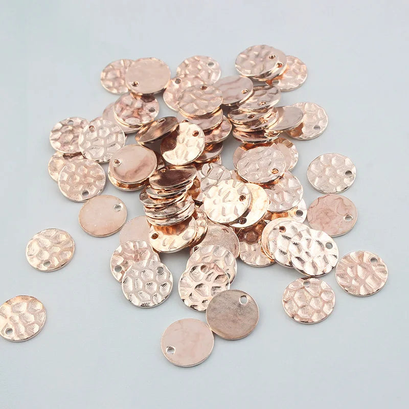 50pcs Brass Disc Charm Pendant for DIY Jewelry Making