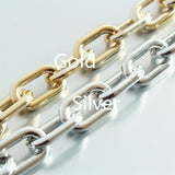 50pcs Silver Acrylic Oval Chain Links, Plastic Necklace Bracelet Chain Links