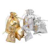 50pcs Silver Organza Bag Jewelry Packaging Wedding Favor Pouches Gift Bags