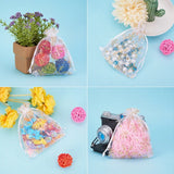 50pcs Silver Snowflake Organza Sheer Gauze Jewelry Bags Christmas Gift Bags