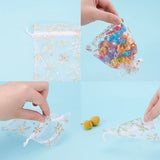 50pcs Silver Snowflake Organza Sheer Gauze Jewelry Bags Christmas Gift Bags