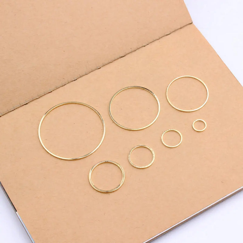 50pcs Gold/White K Rings for Earrings DIY Circle Pendant Jewelry Making