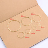 50pcs Gold/White K Rings for Earrings DIY Circle Pendant Jewelry Making