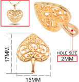 50pcs Golden Heart Shape Charms for DIY Bracelets Necklaces