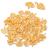 50pcs Golden Heart Shape Charms for DIY Bracelets Necklaces