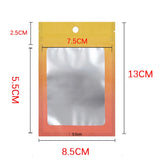 50pcs Gradient Aluminum Foil Bag Ziplock Hang Bags for Jewelry