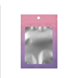 50pcs Gradient Aluminum Foil Bag Ziplock Hang Bags for Jewelry