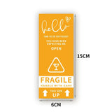 50pcs Rectangle Label Sea Sticker Fragile Handle with Care Thank You Package