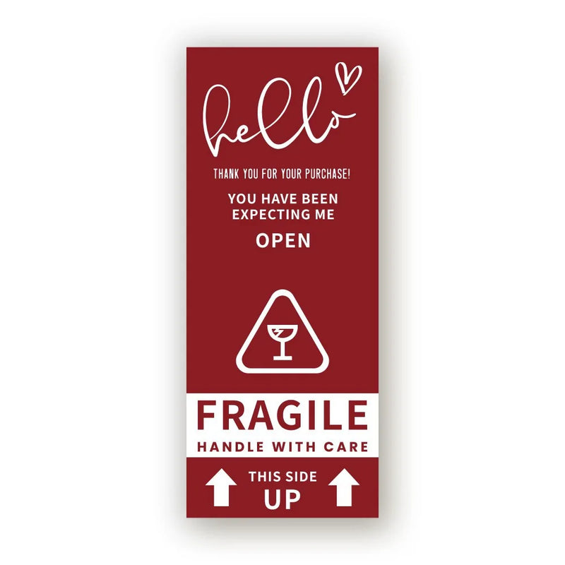 50pcs Rectangle Label Sea Sticker Fragile Handle with Care Thank You Package