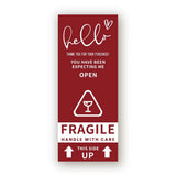 50pcs Rectangle Label Sea Sticker Fragile Handle with Care Thank You Package