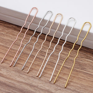 50pcs Hair Sticks U shape Hair Pins Needles Setting Accessories for Women