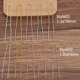 50pcs Hair Sticks U shape Hair Pins Needles Setting Accessories for Women