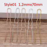 50pcs Hair Sticks U shape Hair Pins Needles Setting Accessories for Women