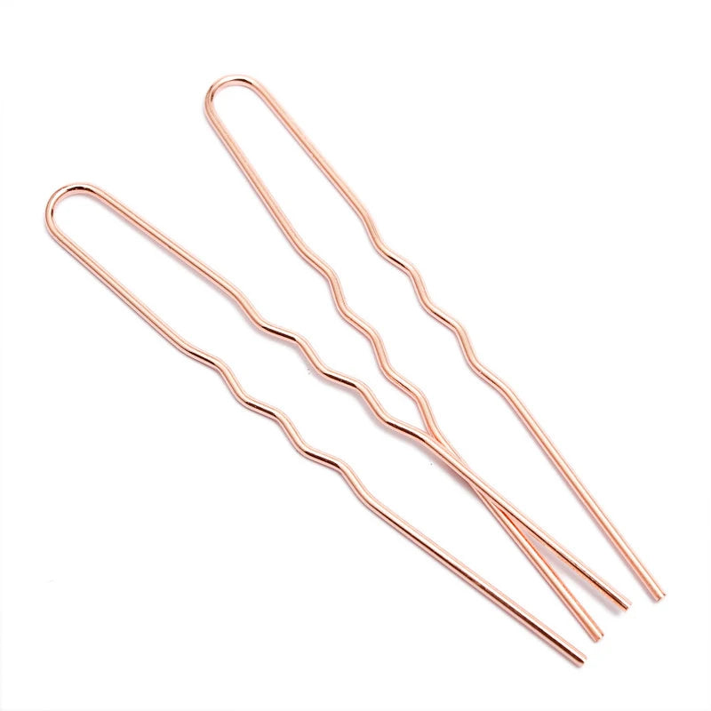 50pcs Hair Sticks U shape Hair Pins Needles Setting Accessories for Women