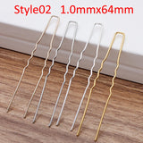 50pcs Hair Sticks U shape Hair Pins Needles Setting Accessories for Women