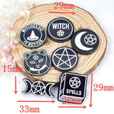 50pcs Halloween Party Punk Charms Resin Moon Dagger Heart for Necklace Diy