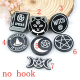 50pcs Halloween Party Punk Charms Resin Moon Dagger Heart for Necklace Diy