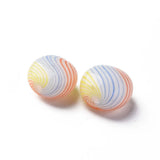 50pcs Striped Glass Globe Beads 15~16mm for DIY Jewelry Making