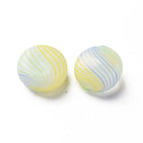 50pcs Striped Glass Globe Beads 15~16mm for DIY Jewelry Making