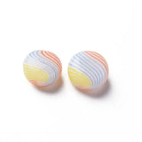50pcs Striped Glass Globe Beads 15~16mm for DIY Jewelry Making