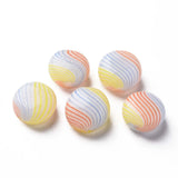 50pcs Striped Glass Globe Beads 15~16mm for DIY Jewelry Making
