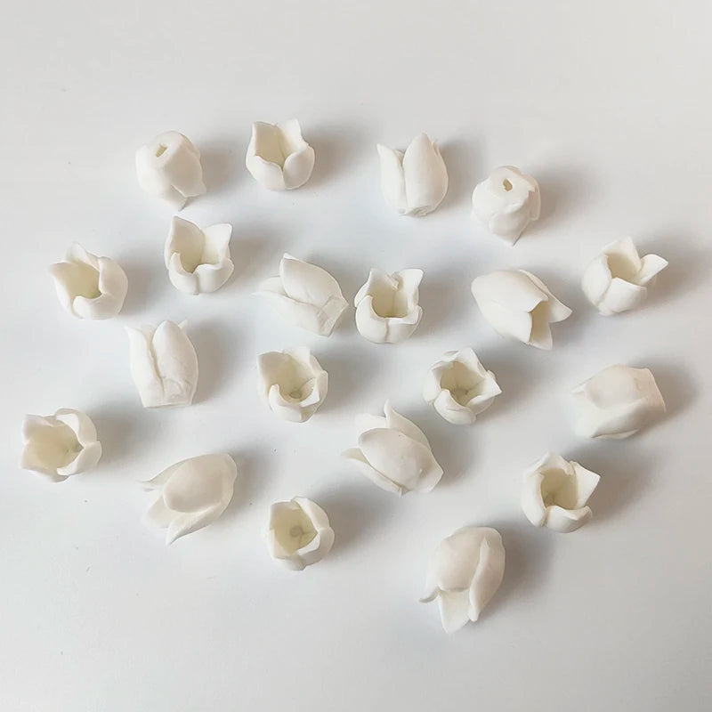 50pcs Ceramic Flower Porcelain Hair Accessories for DIY Jewelry Making