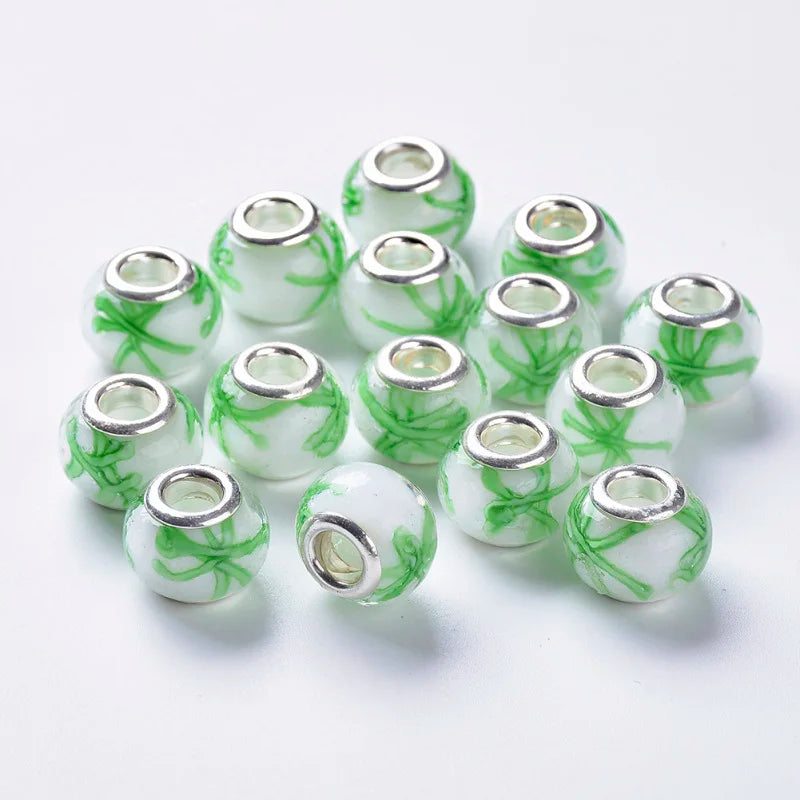 50pcs Lampwork European Beads Charm Beads for Jewelry Making