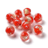 50pcs Lampwork Glass Beads 8mm Round Loose Beads for Jewelry Making Crafts