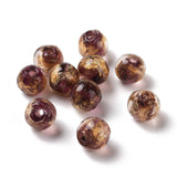 50pcs Lampwork Glass Beads 8mm Round Loose Beads for Jewelry Making Crafts