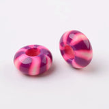 50pcs Polymer Clay Enamel European Beads Rondelle Spacer Beads 14x7.5mm