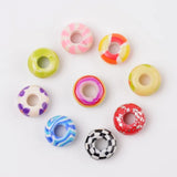 50pcs Polymer Clay Enamel European Beads Rondelle Spacer Beads 14x7.5mm