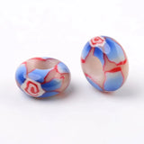 50pcs Polymer Clay Enamel European Beads Rondelle Spacer Beads 14x7.5mm